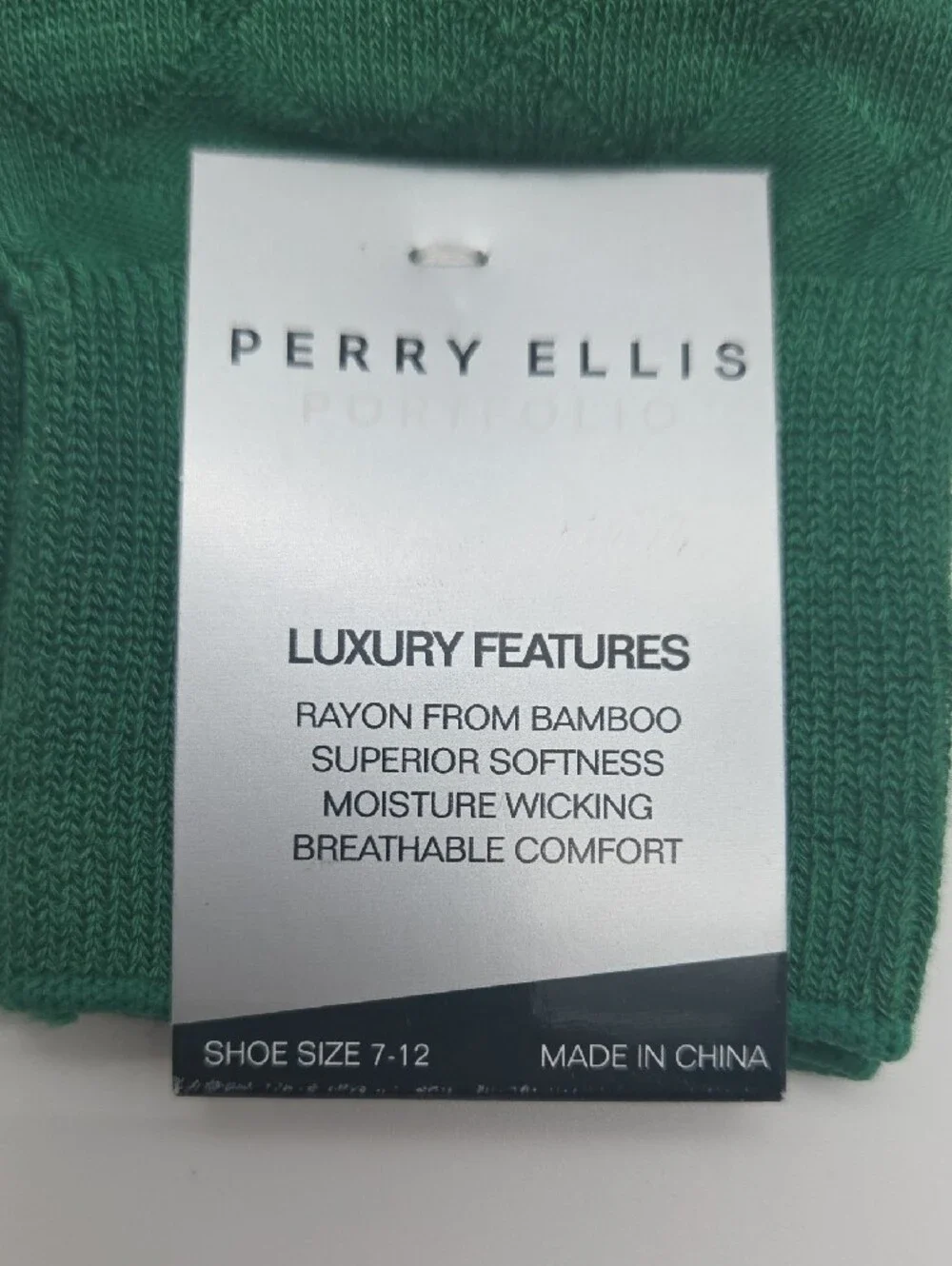 2x1 Perry Ellis Men's Diamond-Pattern Dress Socks - Teal & Green